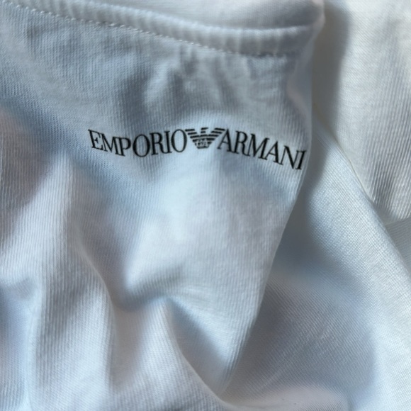 Emporio Armani taffeta bow techno tshirt white black crop $275 - Picture 5 of 6